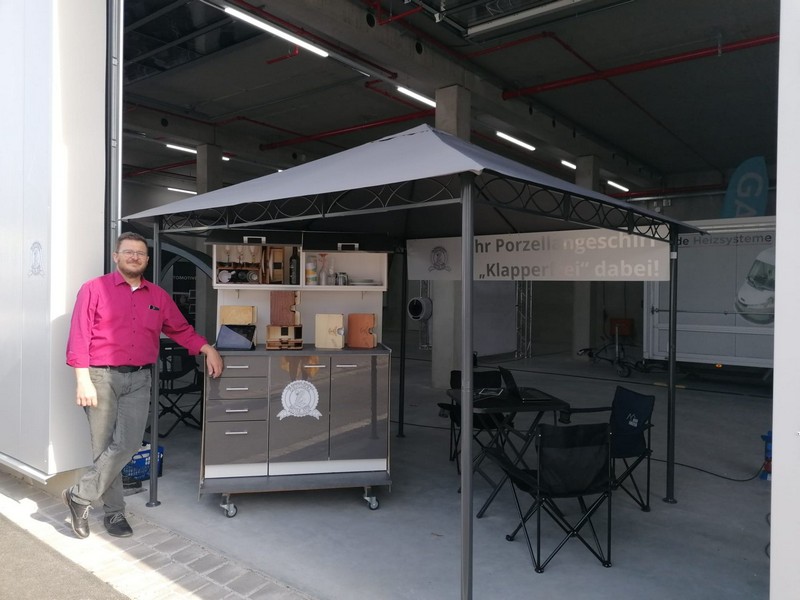 Rattlestop Messestand mit Camper-Produkten